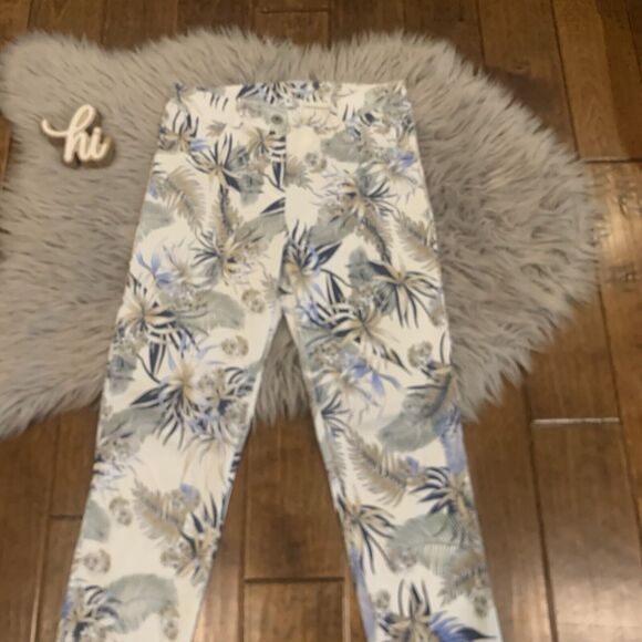 Gigi Moda Womens Floral Skinny Jeans Stretch Made in Italy Pants Size Large - Picture 5 of 6
